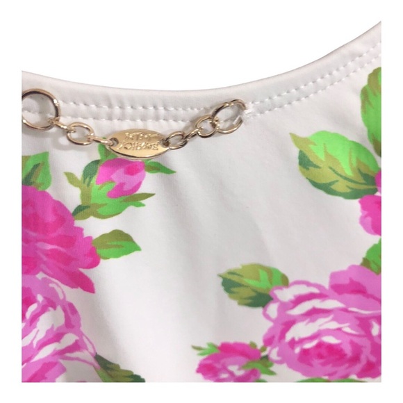 Betsey Johnson love always Betsey print floral flutter strap swimsuit size M new - Picture 6 of 13